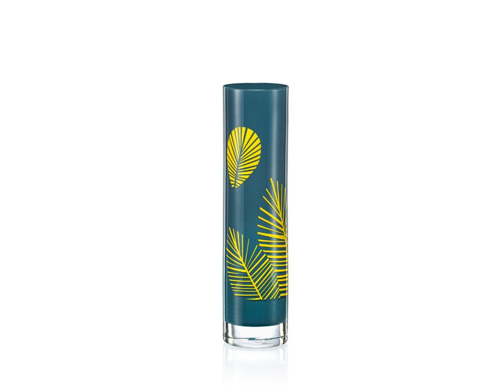 Crystalex Tischvase Vase Spring Petrol S1704 Kristallvase 240 mm (1 St., 1 x Vase), Kristall, besprüht, Aufdruck von Crystalex
