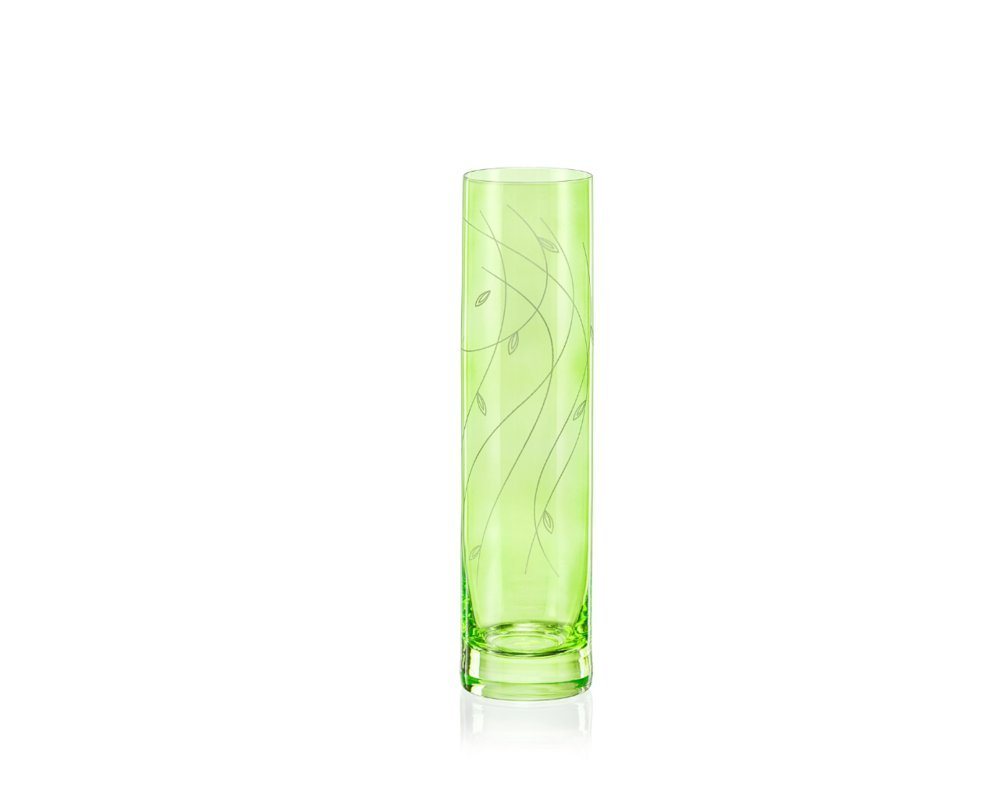 Crystalex Tischvase Vase Spring grüne Blumenvase K0803 Kristallvase (Einzelteil, 1 St., 1 x Vase), Gravur, farbig von Crystalex