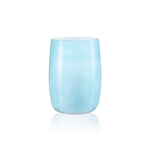 Crystalex Vase Caribbean Dream Minze Kristallglas 180 mm Bohemia hellblau weiß von Crystalex