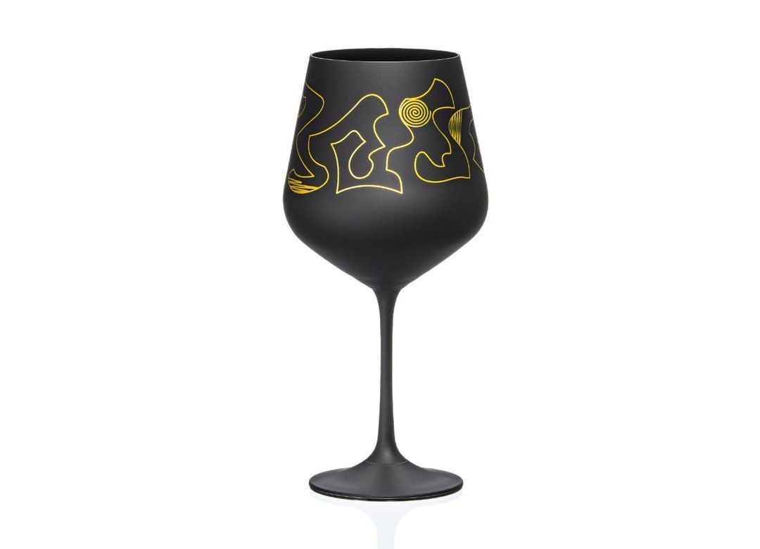 Crystalex Weinglas Eclectic Mixology in schwarz gold, Kristallglas, 550 ml, 2er Set von Crystalex