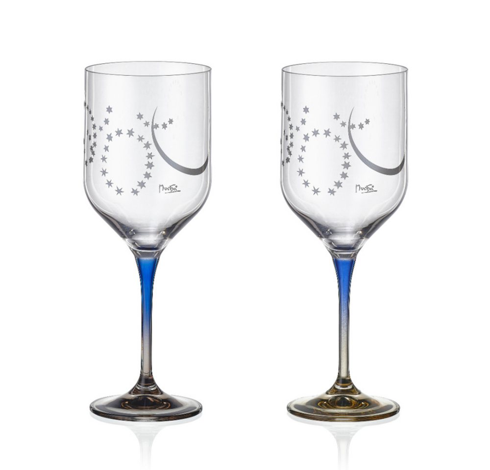 Crystalex Weinglas Mucha Moon Weingläser 400 ml (2er-Set), Kristallglas, By Mucha, mehrfarbig, Kristallglas von Crystalex