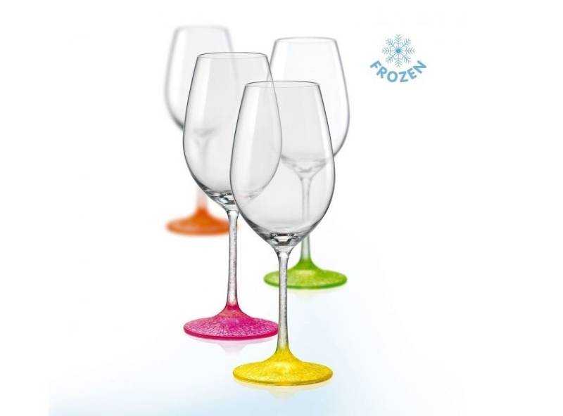 Crystalex Weinglas Neon Frozen 350 ml 4er Set, Kristallglas, mehrfarbig, besprüht mit Glas, Neonfarbig von Crystalex