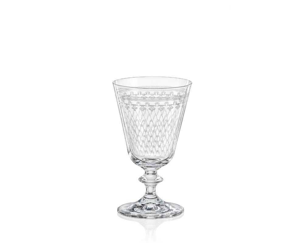 Crystalex Weinglas Weingläser Bella MADAME KAROLINKA Kristallglas 260 ml 6er Set, Kristallglas, eingravierten Guilloche-Dekor, Kristallglas, Bohemia von Crystalex