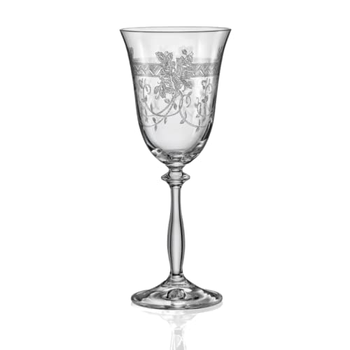 Crystalex Weißweingläser Weinglas Royal CP010 einheitliches Ornament 250 ml 6er Set Bohemia von Crystalex