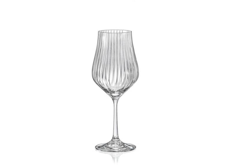 Crystalex Weißweinglas Tulipa Optic 350 ml 6er Set, Kristallglas, Kristallglas, geriffelt von Crystalex