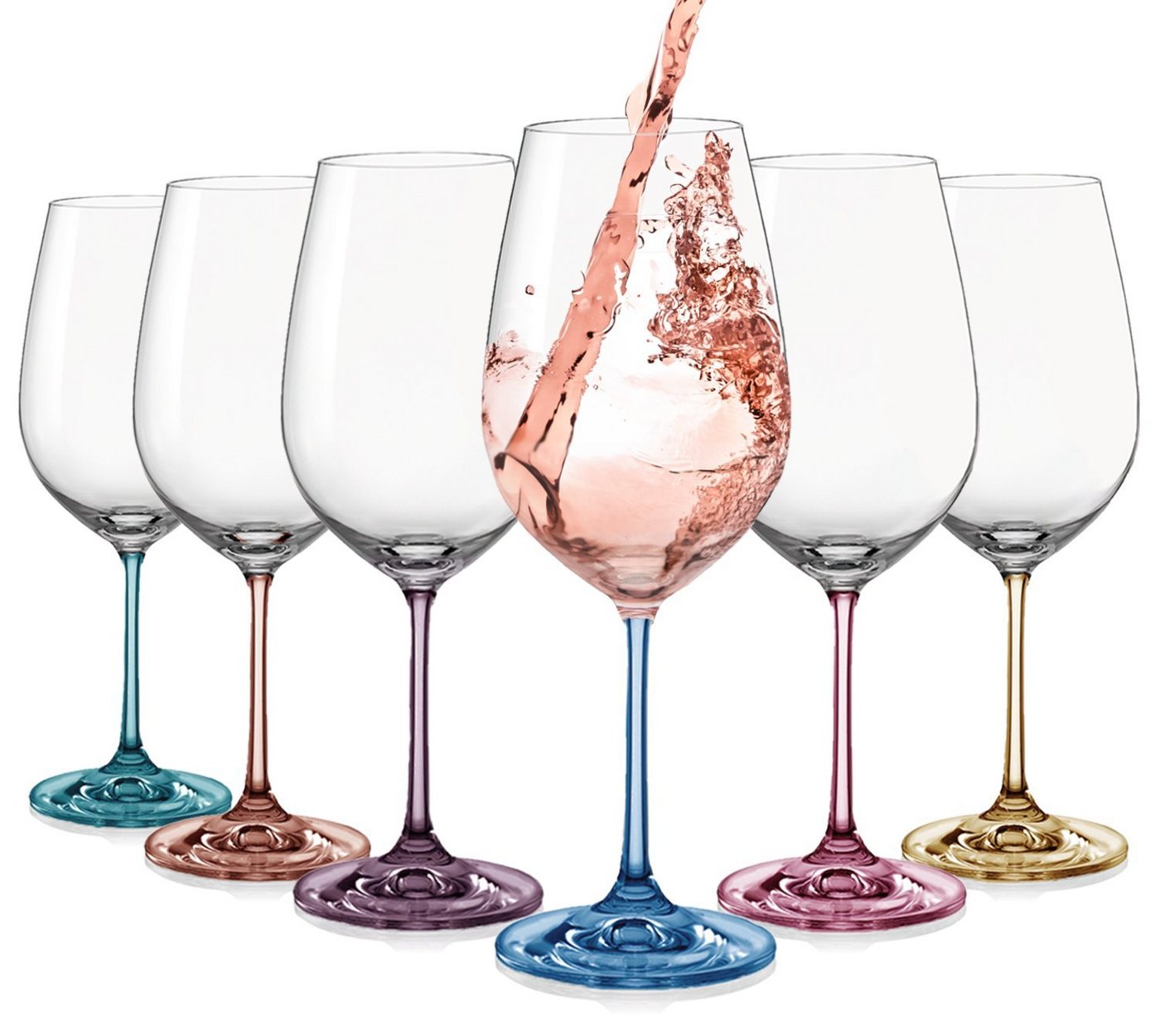 Crystalex Weißweinglas Weißweingläser Spectrum 350 ml 6er Set, Glas, mehrfarbig von Crystalex