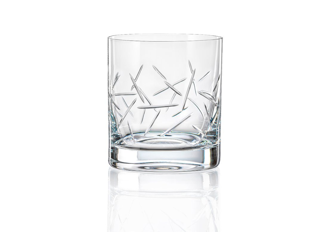 Crystalex Whiskyglas Barline BR081, Kristallglas, Kristallglas mit poliertem Schliff, 280 ml, 6er Set von Crystalex