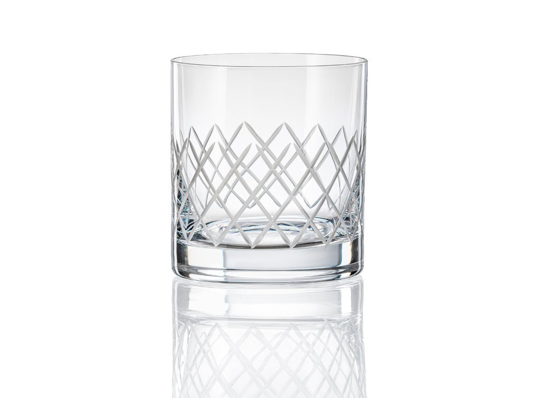 Crystalex Whiskyglas Barline Kristallglas BM775, Kristallglas, Kristallglas matt geschliffen, 280 ml, 4er Set von Crystalex