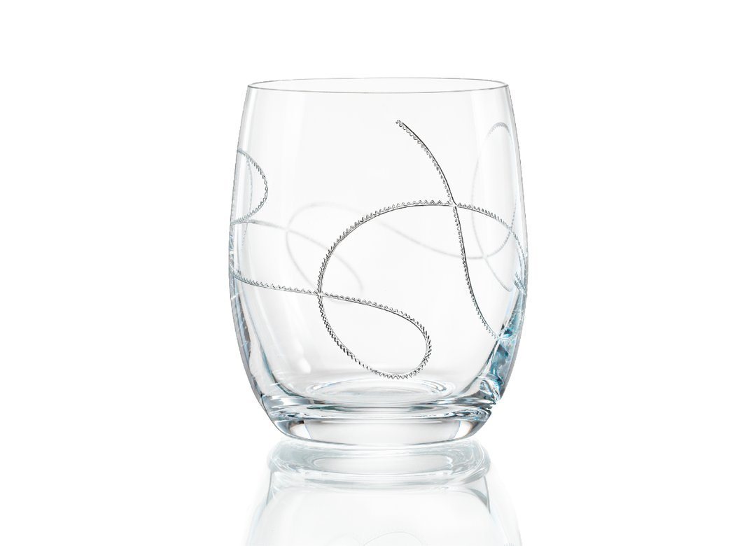 Crystalex Becher Wasserglas Becher Saftglas String Clear Gravur 300 ml 2er Set, Kristallglas, pantografie, Gravur von Crystalex
