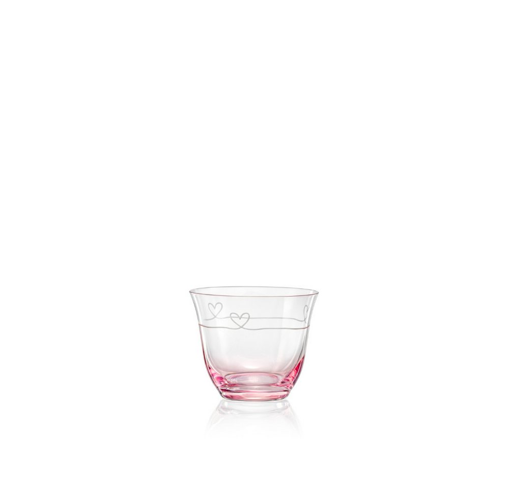 Crystalex Windlicht Windlicht Diamond Heart Kristallglas 180 ml (Einzelteil, 1 St., 1 x Windlicht), Kristallglas, Herz Gravur, Glasfärbung von Crystalex