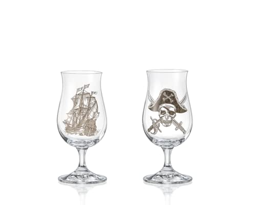 Likörgläser Rumgläser Schnapsgläser Kristallglas Bucaneer 190 ml 2er Set für Piraten von Crystalex