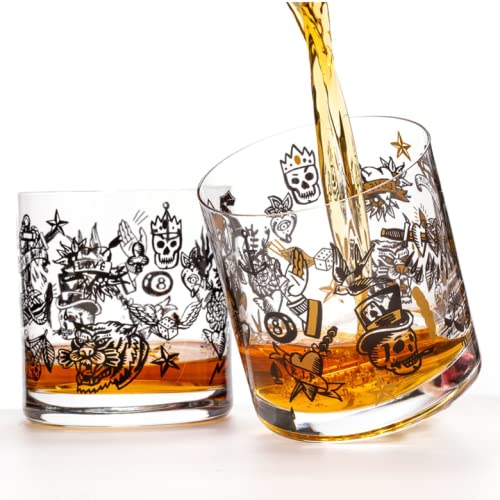 Wassergläser Whiskygläser Tattoo Kristallglas 410 ml 2er Set Gold Schwarz Wassergläser Whiskygläser Tattoo Kristallglas 410 ml 2er Set Gold Schwarz von Crystalex