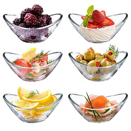 CRYSTALIA Premium Qualität Glas Dessertschalen 145ml 6er Set BLEI FREI Prise Schüssel, Dipschale, Eisbecher Aus Glas, Eisschalen Glas, Servierschalen, Saucenschalen, Zubereitungsschalen Dippschälchen von Crystalia