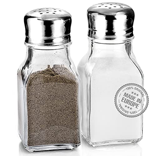 CRYSTALIA Salz und Pfefferstreuer Glasset, 100% Bleifrei, Pfeffer und Salz Streuer, Salz Streuer Glas, Klassischer Restaurantstil, Glaskörper mit Edelstahldeckeln, Salt and Pepper Shaker CRYSTALIA Salz und Pfefferstreuer Glasset, 100% Bleifrei, Pfeffer und Salz Streuer, Salz Streuer Glas, Klassischer Restaurantstil, Glaskörper mit Edelstahldeckeln, Salt and Pepper Shaker von Crystalia