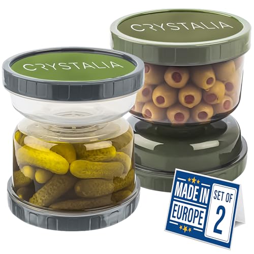 Crystalia Gurkenglas mit Sieb, 1000ml Pickle Jar With Strainer 100% BPA FREI Gewürzgurken Aufbewahrung, Essiggurken Behälter, Gurken Aufbewahrung mit Auslaufsicherem, Verschließbarem Deckel Crystalia Gurkenglas mit Sieb, 1000ml Pickle Jar With Strainer 100% BPA FREI Gewürzgurken Aufbewahrung, Essiggurken Behälter, Gurken Aufbewahrung mit Auslaufsicherem, Verschließbarem Deckel von Crystalia