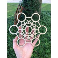 18 cm Heilige Geometrie Holzdekoration, Wandbehang, Wandbehang von CrystalsAhoy