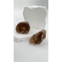 Rauchquarz Rohstein Mit Polierter Front von CrystalsOilsCandles
