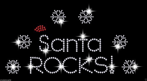 Bügelbild „Santa Rocks“ mit Schneeflocke, weihnachtlich von CrystalsRus