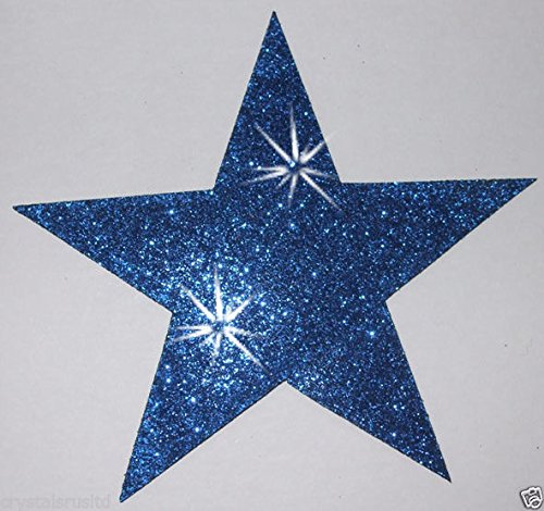CrystalsRus Stern zum Aufbügeln, Glitzer, 10,2 cm, 3 Stück blau von CrystalsRus