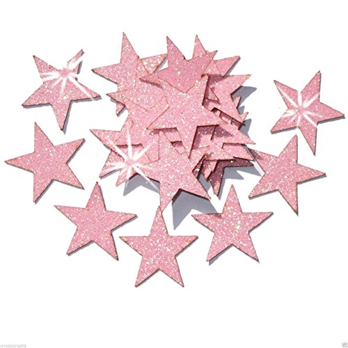 CrystalsRus 25 mm selbstklebend Glitter Star Aufkleber Karte Machen Craft DIY Weihnachten Babyrosa von CrystalsRus