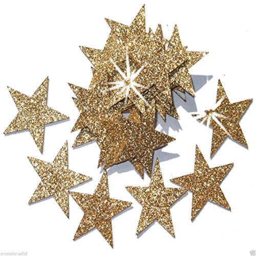 Selbstklebende Glitzer-Sterne, Stern-Aufkleber, zum Selbermachen und kreativen Gestalten von Karten, Weihnachten, 25 mm gold von CrystalsRus