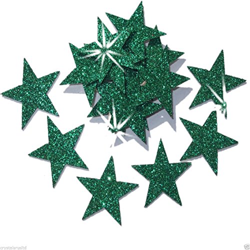 Selbstklebende Glitzer-Sterne, Stern-Aufkleber, zum Selbermachen und kreativen Gestalten von Karten, Weihnachten, 25 mm grün von CrystalsRus