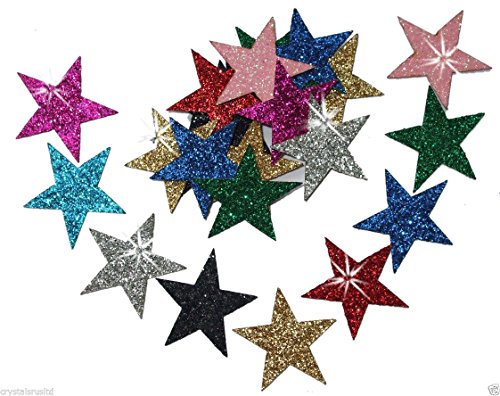 25 mm selbstklebend Glitter Star Aufkleber Karte machen Craft DIY Weihnachten mix colour von CrystalsRus