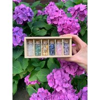 Wunderschöne Holzbox Mit Kristall Konfetti in Flaschen von CrystalsbyLao