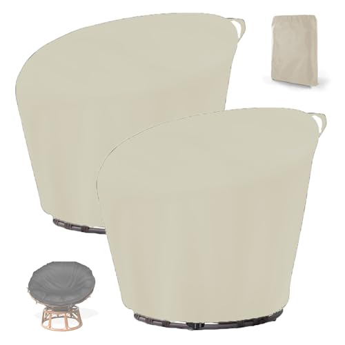2 Stück Abdeckung für Papasansessel ,Schneeschutz Schutzhülle für Loungesessel Drehba Garten, Wasserdicht Abdeckplane für Rattansessel Hängesessel für Outdoormi(Size:210D:120*46*89cm,Color:Beige) 2 Stück Abdeckung für Papasansessel ,Schneeschutz Schutzhülle für Loungesessel Drehba Garten, Wasserdicht Abdeckplane für Rattansessel Hängesessel für Outdoormi(Size:210D:120*46*89cm,Color:Beige) von Crysterris