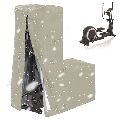 Abdeckung für Crosstrainer für Zuhause ,Wasserdicht Schutzhülle für Ellipsentrainer für Drinnen Draussen, Abdeckplane für Ellipsenmaschine Heimtrainer für Hometrainer(Size:420D：181*74*165cm,Color:Beig von Crysterris
