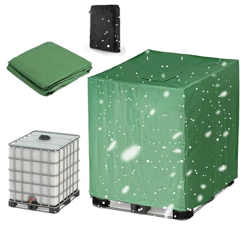 Crysterris IBC Tank Abdeckung, 300L/600L/800L/1000L Abdeckplane für IBC Container, 210D Oxford Regenwassertank Schutzhaube Cover,Schutzhülle Rregentonne(Size:800L : 120 * 80 * 116CM,Color:Green) von Crysterris