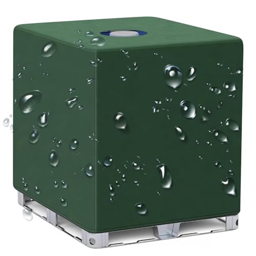 IBC Tank Abdeckung , 300L/600L/800L/1000L Abdeckplane für Ibc Container, 420D Oxford Regenwassertank Schutzhaube Cover,Wasserdichte Schutzhülle Rregentonne (Size:300L : 81*61*100CM,Color:Green) von Crysterris