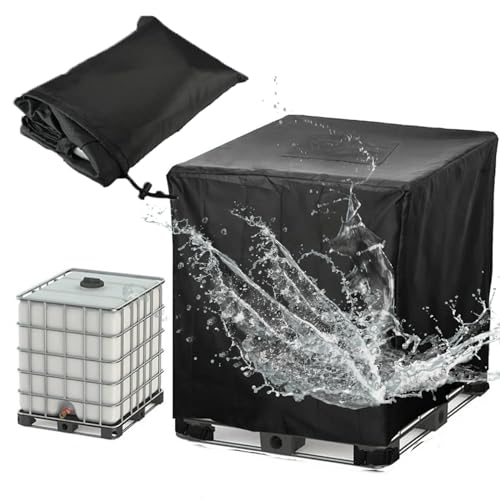 Ibc Tank Aabdeckung 300L 600L 800L 1000L,Wasserdicht Schutzhülle für Ibc Container,Winddicht Abdeckplane Rregentonne mit Verstellbarer Kordelzug , Ibc Container Cover(Size:300L : 81*61*100CM,Color:Bl von Crysterris