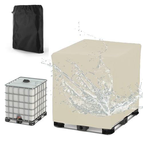 Ibc Tank Aabdeckung 300L 600L 800L 1000L,Wasserdicht Schutzhülle für Ibc Container,Winddicht Abdeckplane Rregentonne mit Verstellbarer Kordelzug , Ibc Container Cover(Size:800L : 120*80*116CM,Color:B von Crysterris