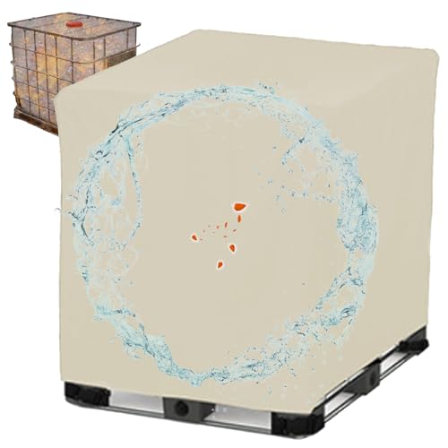 Ibc Tank Aabdeckung Winterfest ,300L 600L 800L 1000LWasserdicht Schutzhülle für Ibc Container,Abdeckplane Rregentonne mit Verstellbarer Kordelzug , Ibc Container Cover(Size:300L : 81*61*100CM,Color:Be von Crysterris