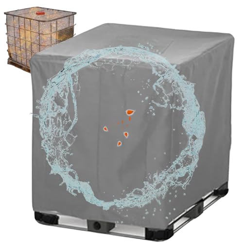 Ibc Tank Aabdeckung Winterfest ,300L 600L 800L 1000LWasserdicht Schutzhülle für Ibc Container,Abdeckplane Rregentonne mit Verstellbarer Kordelzug , Ibc Container Cover(Size:800L : 120*80*116CM,Color:G von Crysterris
