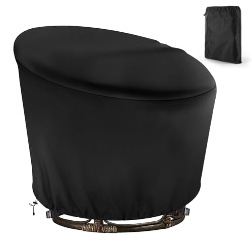 Rattan Schaukelsessel Abdeckung,Wasserdicht Schutzhülle Papasansessel Outdoor mit Zugband, Winddicht Abdeckplane für Runder Hängesessel für Garten mit Schnal(Size:1pcs:420D:132*51*89cm,Color:schwarz) Rattan Schaukelsessel Abdeckung,Wasserdicht Schutzhülle Papasansessel Outdoor mit Zugband, Winddicht Abdeckplane für Runder Hängesessel für Garten mit Schnal(Size:1pcs:420D:132*51*89cm,Color:schwarz) von Crysterris
