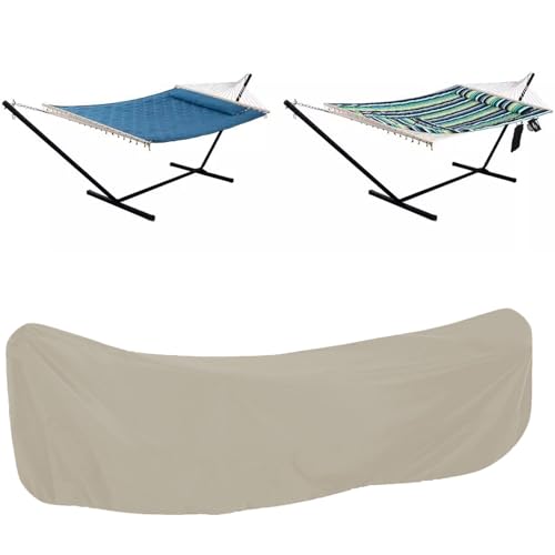 Wasserdicht Hängematte Abdeckung ,Abdeckplane für Hängematten für Outdoor Garten mit Aufbewahrungstasche, 210D Oxford Schutzhülle für Hängemattenständer mit Verstellba(Size:446*140*97cm,Color:Beige) von Crysterris