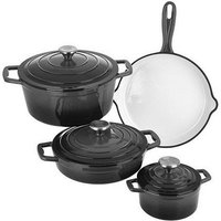 CS Koch-Systeme Topf-Set "Xanten", Gusseisen, (Set, 7 tlg., je 1 Fleischtopf Ø 16/26 cm, 1 Bratentopf Ø 24 cm, 1 Pfanne Ø 28 cm), Induktion von Cs Koch-Systeme