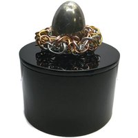 Pyrit-Edelstein-Ei Im Nest Gekrönt Schwarz Lack Box - Aufbewahrung Für Eitelkeit Kommode Schreibtisch, Geschenk Ihn Mutter Chef Lehrer Liebhaber von CsDezigns