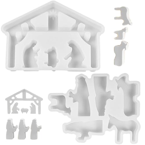 2 PCs/Set Weihnachten Silikonformen hitzebeständige Krippe Set Silikonformen Nicht-Stick-Easy-Pflege-Kerze für DIY-Handwerkskunstputze 2 PCs/Set Weihnachten Silikonformen hitzebeständige Krippe Set Silikonformen Nicht-Stick-Easy-Pflege-Kerze für DIY-Handwerkskunstputze von Csafyrt