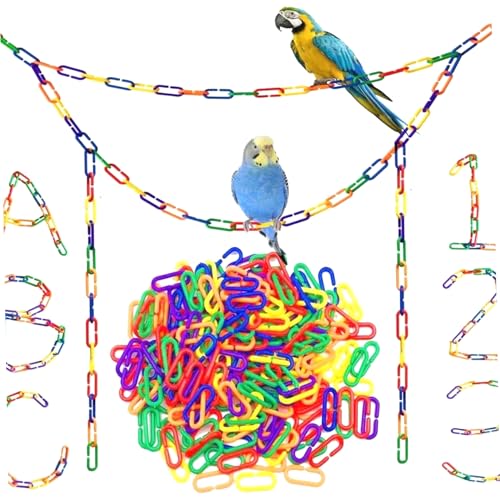 200Pcs Plastic Chain Links Plastic C-Clip Interchangeable Colorful Chain Link Bird Cage Clips Pet Rat Parrot Bird Toy 200Pcs Plastic Chain Links Plastic C-Clip Interchangeable Colorful Chain Link Bird Cage Clips Pet Rat Parrot Bird Toy von Csafyrt