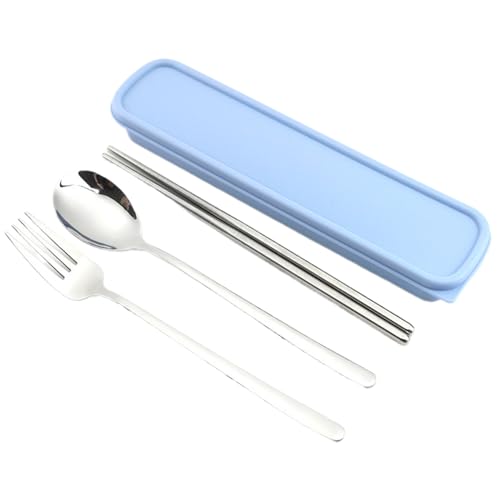3pcs/Set-Reiseutensilien mit Hülle, Gabel, Spoon und Stäbchen-Reise-Besteckset mit Hülle, die einfach zu rutschfeiner wiederverwendbarer Utensilien für Camping reinigen können von Csafyrt