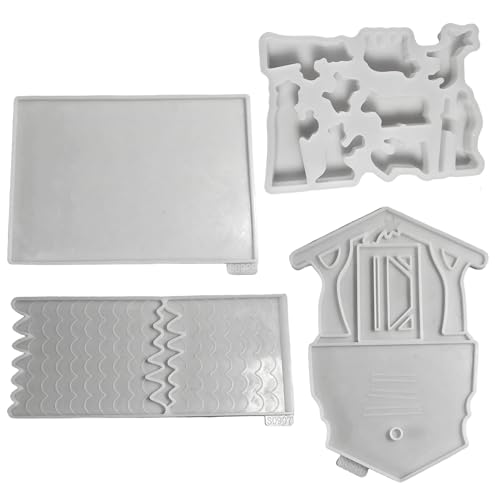 4pcs/Set Weihnachten Silikonformen hitzebeständige Weihnachtsformen Nicht-Stick-Einfach-Pflege-Krippen für DIY-Handwerkskunstputze 4pcs/Set Weihnachten Silikonformen hitzebeständige Weihnachtsformen Nicht-Stick-Einfach-Pflege-Krippen für DIY-Handwerkskunstputze von Csafyrt