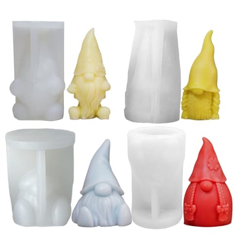 4pcs Weihnachtsilikonformen, 3D -Weihnachtsgnomes Kerzenformen für Kerzen, die einfache Freisetzung DIY -Ornamentform für Seifenwachs -Epoxy -Kuchen -Schokolade Dekor machen 4pcs Weihnachtsilikonformen, 3D -Weihnachtsgnomes Kerzenformen für Kerzen, die einfache Freisetzung DIY -Ornamentform für Seifenwachs -Epoxy -Kuchen -Schokolade Dekor machen von Csafyrt