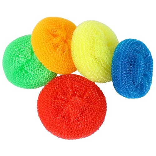 5pcs Dish Scrubber 3inch runde Kunststoffküchenpeeling für Gerichte Nicht -Scratch Scrubbing Pads Mesh Topf Peeling wiederverwendbar von Csafyrt