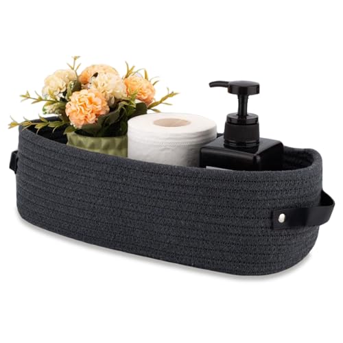 Badezimmerkorb Organisator, Baumwollseil gewebter Toilettenpapierkorb, 13 x 6 x 4 Zoll dekorativ von Csafyrt
