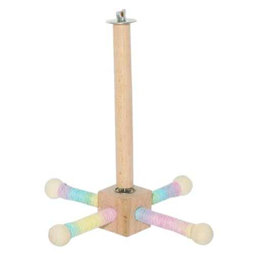 Bird Cage Stand, 360° Interactive Rotating Budgie Toys, Wooden Exercise Wheel Parrot Toys Bird Cage Accessories for Parakeets, Budgies von Csafyrt