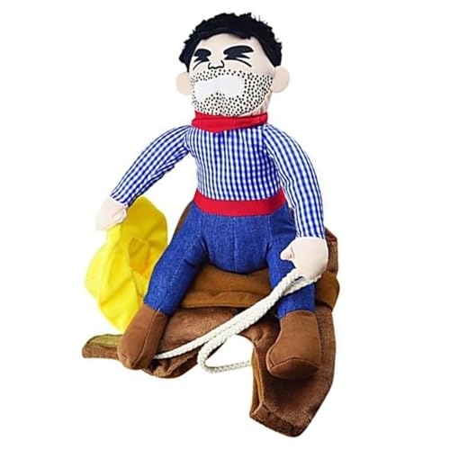 Cowboy Hund Kostüm einstellbare Baumwolle Chucky Hunde Kostüm Einfach zu blockierter Cowboy-Reiten-Sattelkostüme für Halloween-Weihnachtsfeiern Größe M von Csafyrt