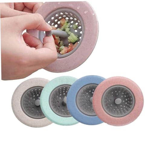 Csafyrt Müllentsorgungssieb 4 Stcs Anti-Clog Flexible Sink Sieb Sieb Mesh Silikonspüle Stecker Abflussfilter für Küchenbadfilter Netzfalle von Csafyrt